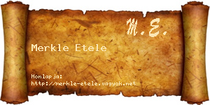 Merkle Etele névjegykártya